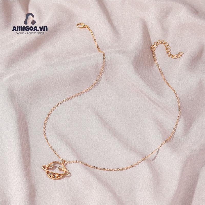 ✨✨Vòng cổ Hợp Kim Mặt Hình Hành Tinh Đính Đá Xinh Xắn