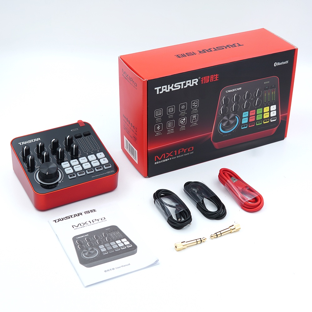 Sound Card Takstar MX1 Pro Tích Hợp Auto tune, Thu Âm, Livestream Hát Karaoke Chính Hãng Cao Cấp Bảo Hành 1 Năm