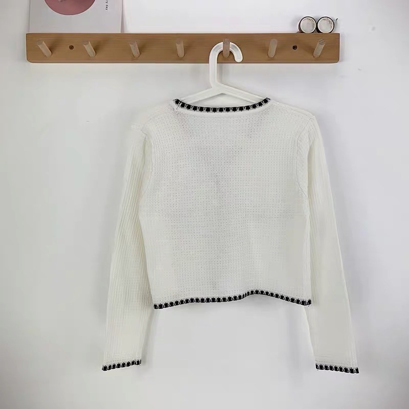 áo len khoác cardigan hàng khuy (cúc) kiểu viền nổi bật mix 2 túi (6563-1#)