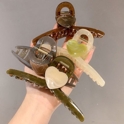 Kẹp Tóc Càng Cua Cỡ Lớn Hình Trái Tim Thời Trang Mùa Hè Hàn Quốc Cho Nữ