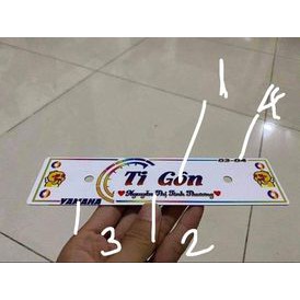 Bảng tên mica theo yêu cầu cho các loại xe máy. Tặng kèm pát sắt + 2 ốc titan + combo tem dán siêu cưng