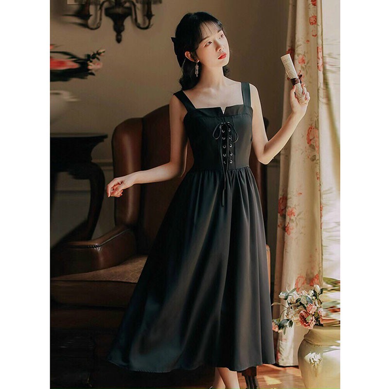 Váy Yếm Lụa Quảng Châu Đan Dây Ngực Siêu Xinh M655 - Lolla_Fashion