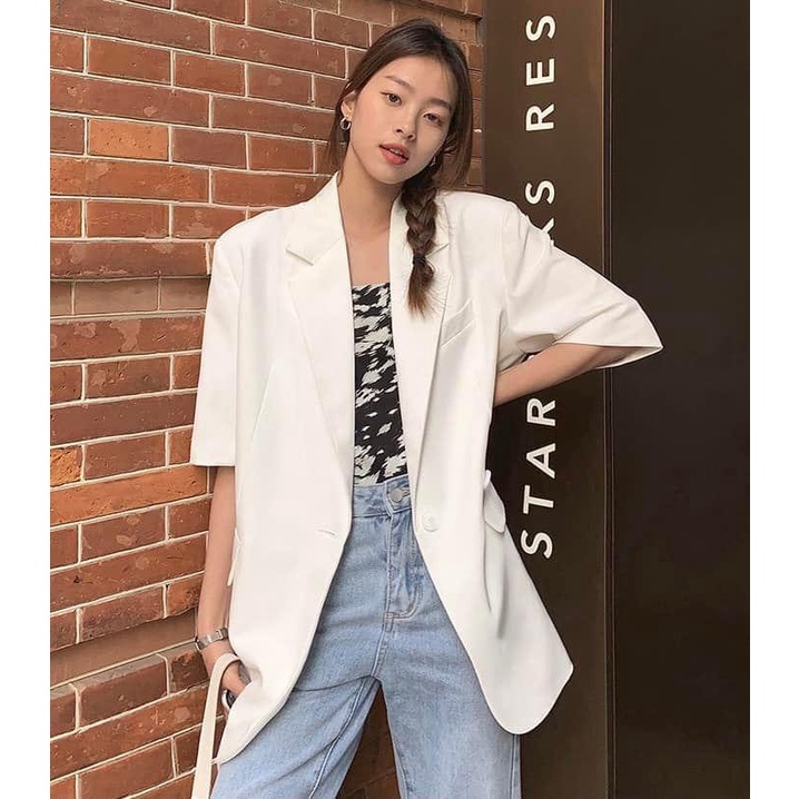 Vest Oversize Ngắn Tay Blazer Dáng Rộng Eclipse Clothing