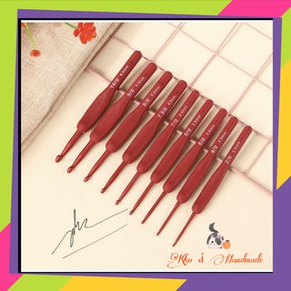 Bộ 9 kim móc len mô phỏng kim Tulip red
