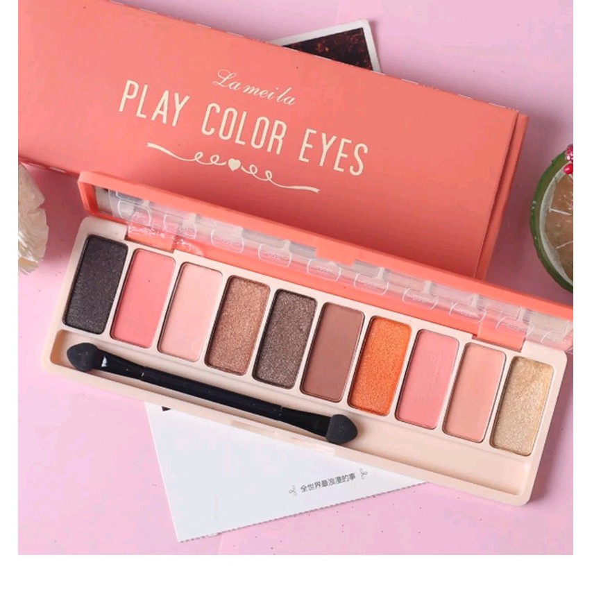 Bảng Màu Nhũ Phấn Mắt 10 ô kèm cọ Play Colors Eyes nội địa | BigBuy360 - bigbuy360.vn