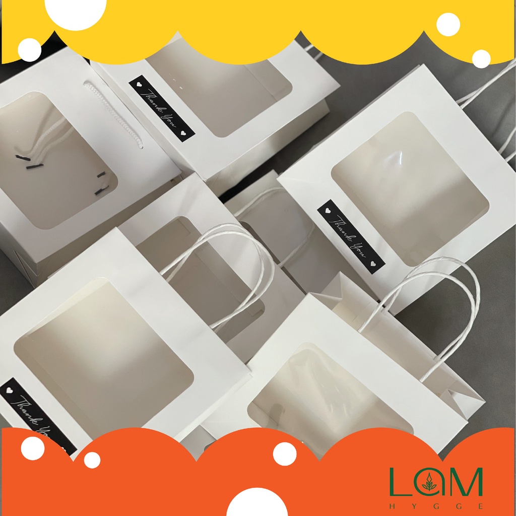 TÚI GIẤY MẶT KÍNH MIKA ĐỰNG HOA, QUÀ TẶNG SIÊU XINH SIZE 18X20X8CM