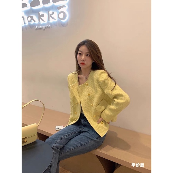 Áo khoác dạ cổ lông/ áo dạ tweed cao cấp dành cho nữ