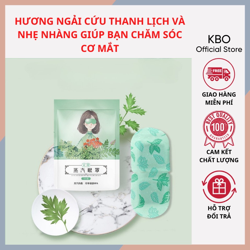 Mặt Nạ Mắt Chườm Nóng Hơi Nước Thư Giãn Giảm Mỏi Mắt Tăng Cường Thị Lực Kiêm Bịt Mắt Ngủ, KBO Shop KBO006