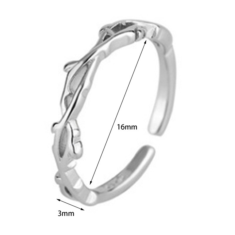 Tmdbyx  Nhẫn bạc mỏng có thể điều chỉnh kích thước thời trang cho nữ