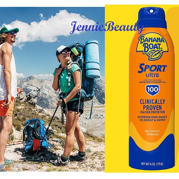 [New/Hàng USA] Xịt chống nắng Banana Boat Sport Sunscreen SPF100 (170g) _chuyên dùng cho thể thao hoạt động ngoài trời