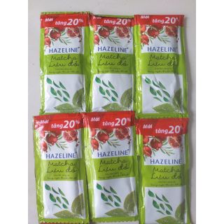 50 gói sữa tắm hazeline matcha lựu đỏ 6g tặng kèm ví tiện dựng