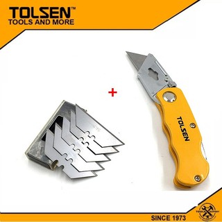Dao rọc giấy xếp + 5 lưỡi sk5 tolsen 30007