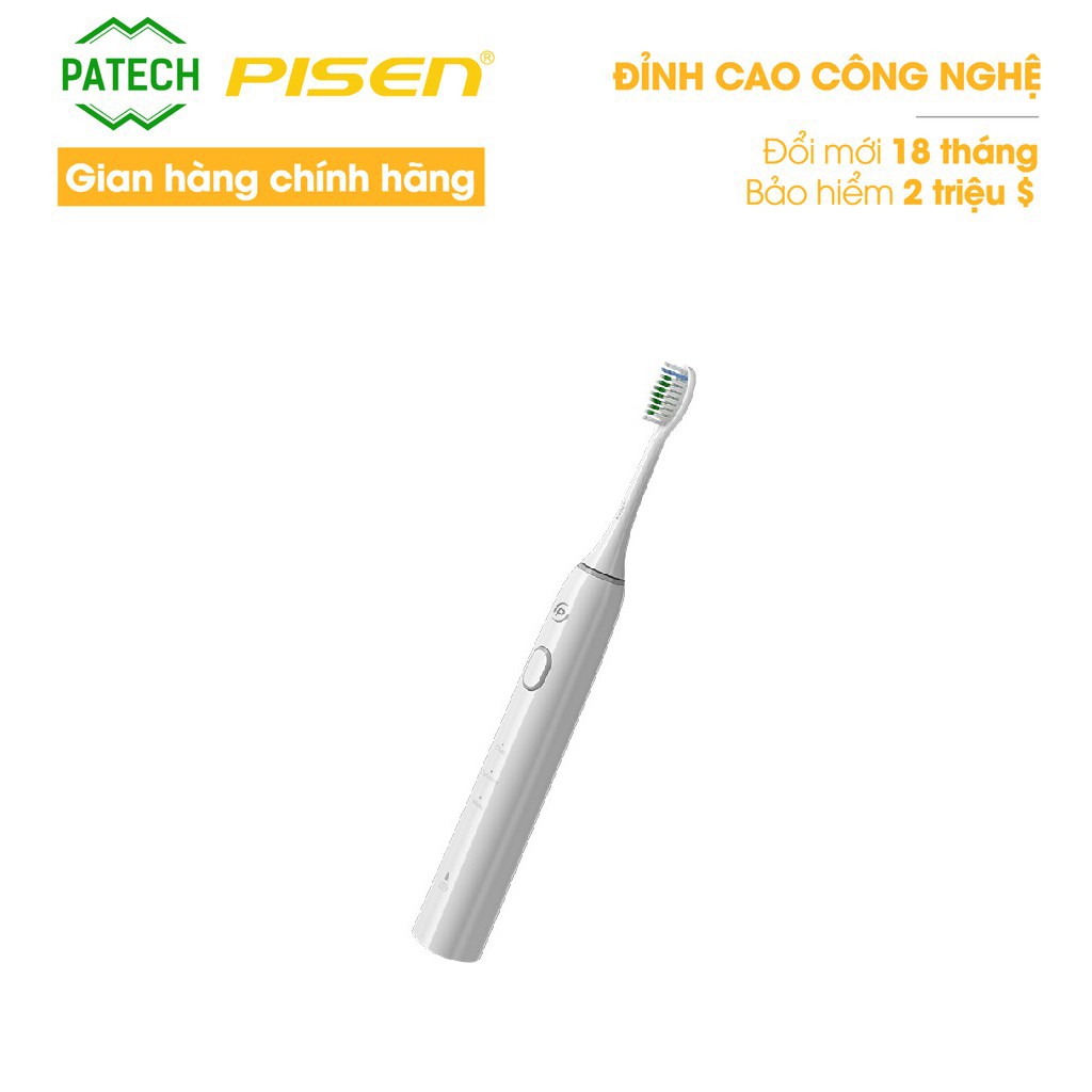 Bàn chải đánh răng điện PISEN TP-T01 (Sonic), trắng tuyết - Hàng chính hãng