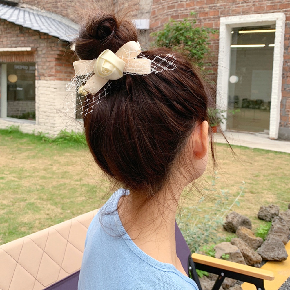 1 Kẹp Tóc Hình Hoa Hồng Trắng Thanh Lịch Cho Cô Dâu