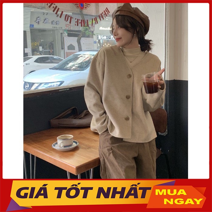 Áo Cardigan Dạ Lông Thỏ Cổ Tym Hàng Quảng Châu M8129