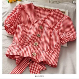 [Hàng order] Áo croptop tay phồng