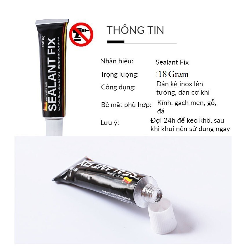 Keo dán INOX Sealant Fix - Keo dán mọi bề mặt tường, gạch, gỗ đa năng