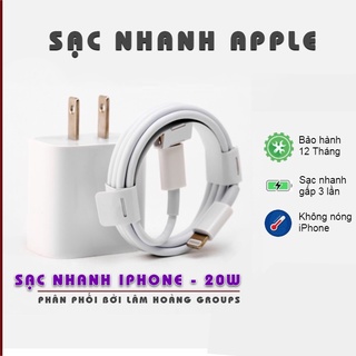Sạc nhanh iphone - bộ củ cáp sạc nhanh pd 20w iphone/ipad type c lightning chính hãng