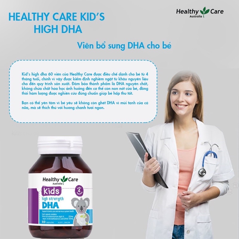 DHA Healthy Care Viên Uống Bổ Sung DHA Cho Bé Từ 4 Tháng Tuổi - CHUẨN ÚC