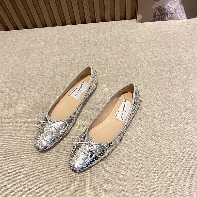 Giày bệt đính sequin hàng thiết kế kiểu Hàn Quốc mẫu mới 2022