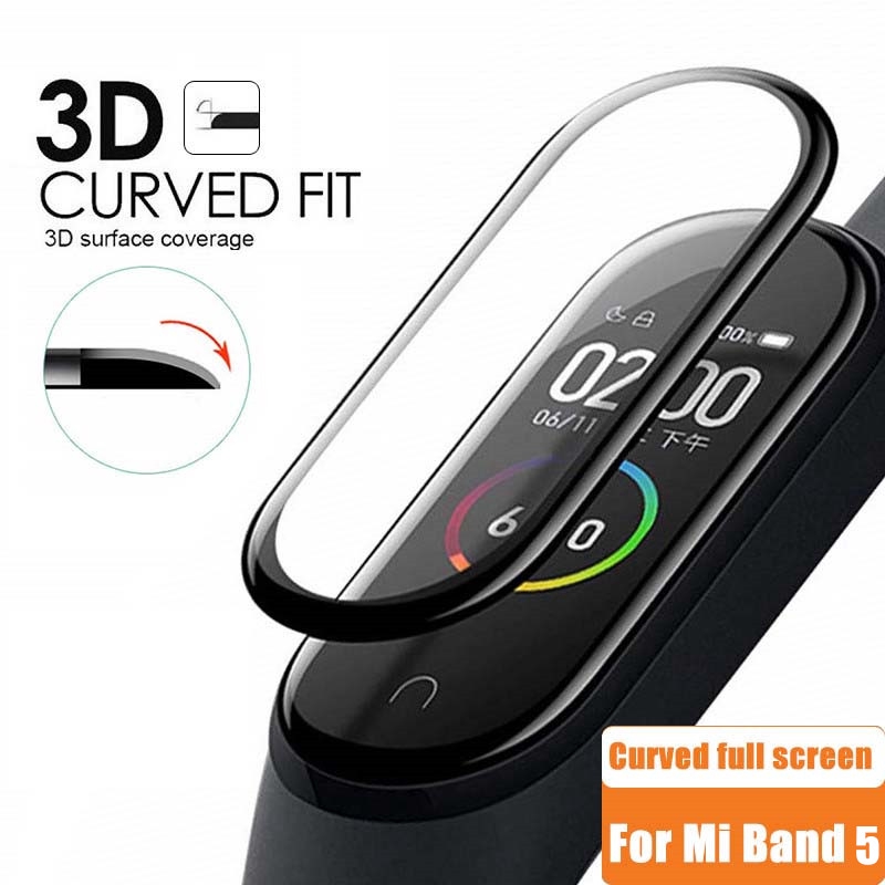 Miếng Dán Kính Cường Lực Bảo Vệ Màn Hình Trong Suốt 3D Cho Xiaomi Miband Mi Band 5