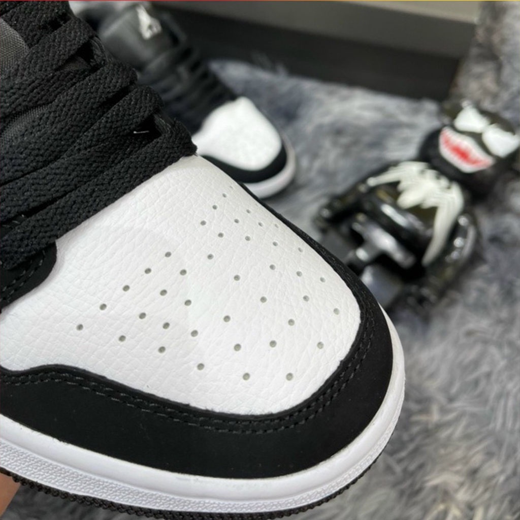 Giày Thể Thao Jordan Cổ Thấp, Giày Thời Trang Nam Nữ Đẹp JD1 Panda Đen Trắng Đế Khâu Full Box Bill