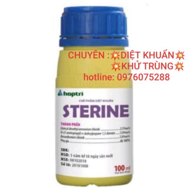 Thuốc diệt khuẩn Sterine 500ml khử trùng bệnh viện, nhà ở,kho xưởng đã cấp phép phòng dịch