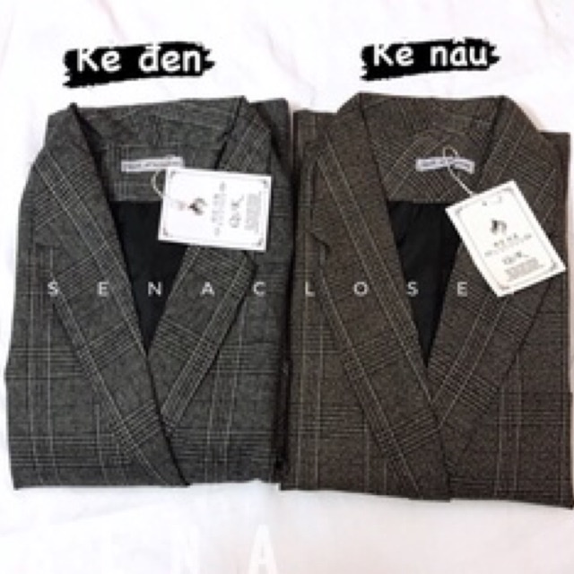 Áo khoác Blazer Kẻ lật tay ( Ảnh thật)