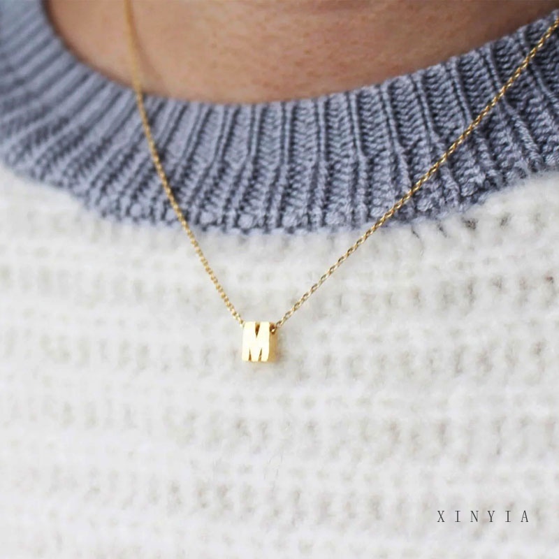 Dây chuyền kim loại mặt hình chữ cái thời trang cho nữ