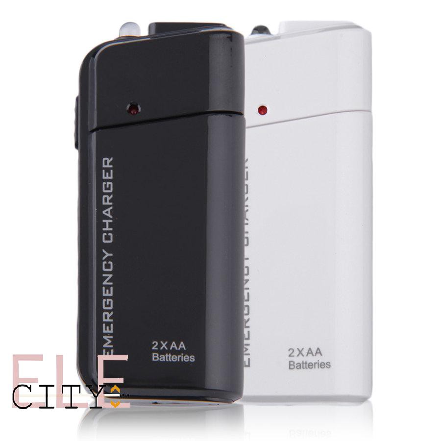 111ele} Universal USB Emergency Portable 2 AA Battery Power Charger for Mobile Phones