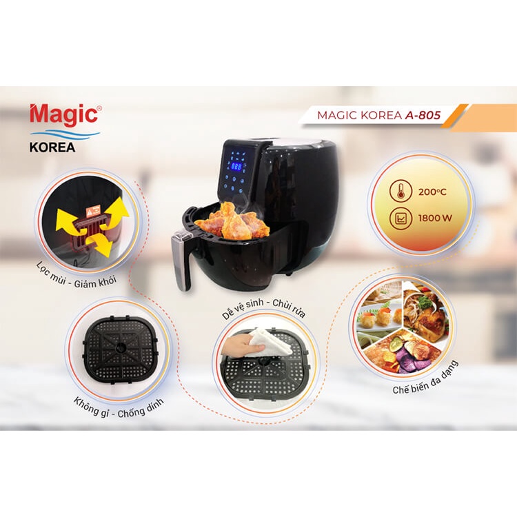 Nồi Chiên Nướng Không Dầu Magic Korea A805 6.5L