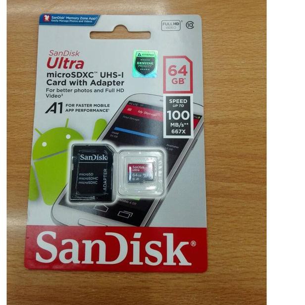 Mới Bộ Nhớ Micro Sd Sandisk Ultra 64gb 100mb / S + Adapter Cff5