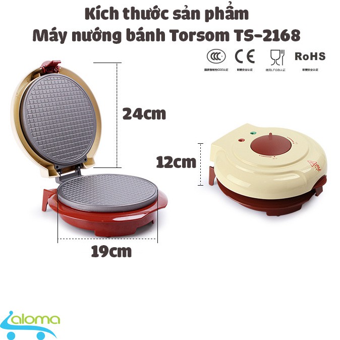 (tặng 3 móc dán tường)Máy nướng kẹp làm bánh 2 mặt Torsom TS-2168⚡ nướng bánh mì làm ốc quế kẹp sandwich làm trứng cuộn