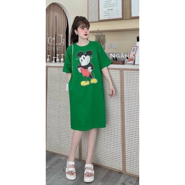 (Free ship) Mẫu HOT Đầm Cotton Dáng Suông Có In Hình Siêu Dễ Thương Mặc Nhà Đi Chơi Thoải Mái Siêu Đẹp UP HHP Fashion