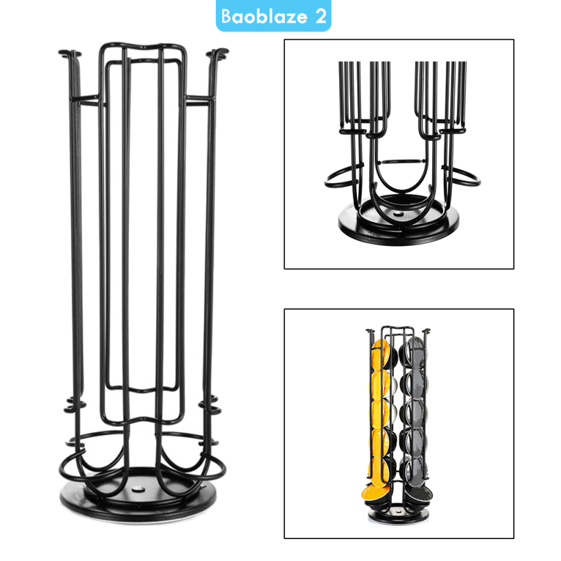 [BAOBLAZE2]Coffee Pod Capsule Holder Tower Stylish Stand Rack for Capsule Chrome