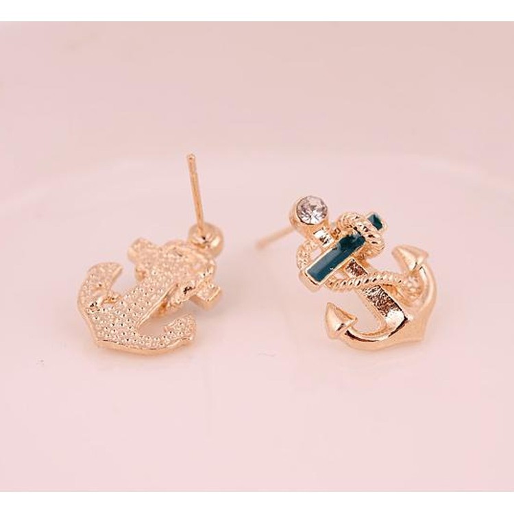 Hoa tai kiểu dáng mỏ neo đính đá thời trang