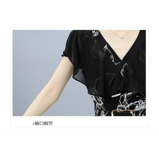 HÀNG NHẬP - ĐẦM XOÈ LỤA IN HOA SEN KÈM NỊT