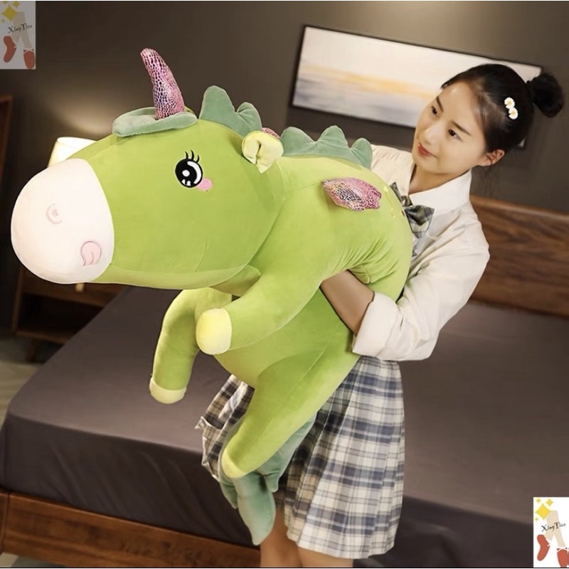 Gấu bông unicorn ⚡RẺ VÔ ĐỊCH⚡ gối ôm Ngựa kỳ lân ,ngựa pony một sừng vải nhung co dãn 4 chiều siêu mềm mịn