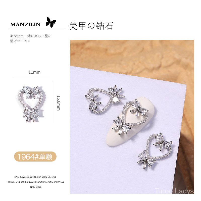 Có Sẵn Bán Sỉ Phụ Kiện Trang Trí Móng Tay Hình Bướm retro Đính Ngọc Trai Zircon Ngọc Trai Giả Phối Tua Rua Màu Sắc Cao Cấp