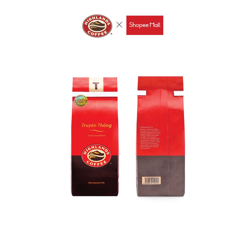 Combo 2 gói Cà phê rang xay Truyền thống Highlands Coffee 200g/gói