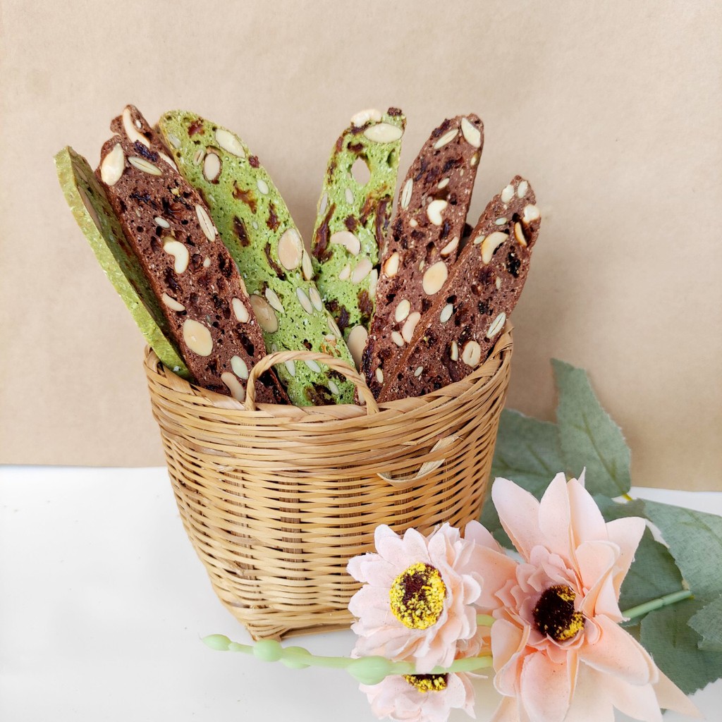 Bánh Ăn Kiêng Biscotti 500g- Bánh ngũ cốc ăn kiêng không đường - Biscotti Mix 3 Vị - Vani, Chocolate, Match | BigBuy360 - bigbuy360.vn