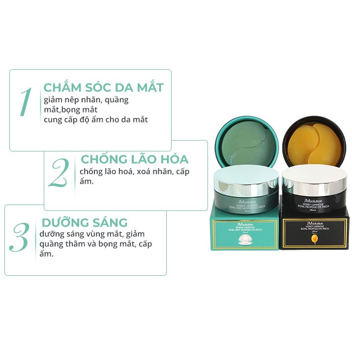 Mặt nạ mắt chống lão hóa dưỡng da trắng da giảm thâm dưỡng ẩm JMsolution LUVELA MN18