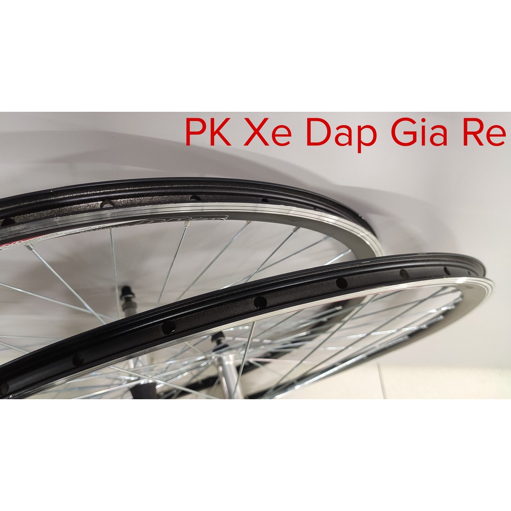 Bộ vành xe đạp đua bánh 700C cao 3cm đan sẵn, líp vặn, líp thả, phanh U, V cao cấp
