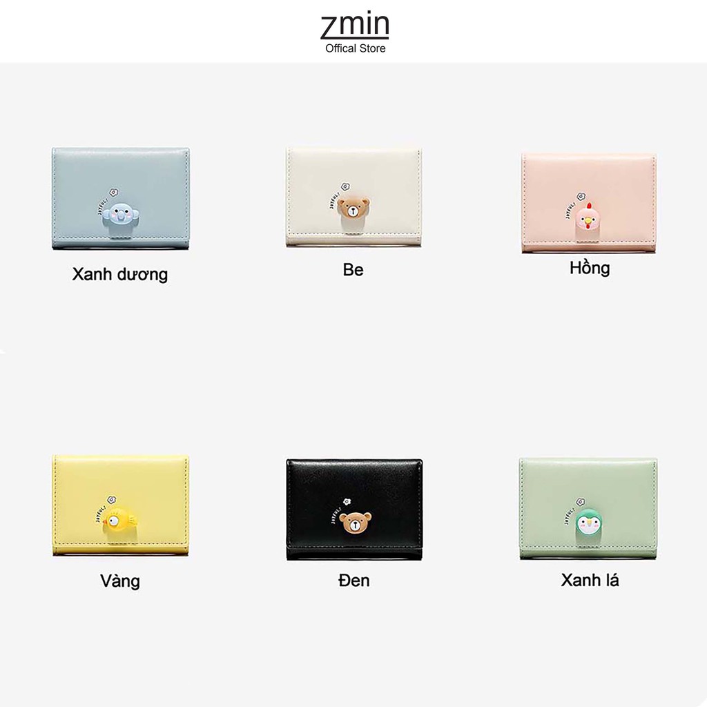 Ví bóp nữ mini cầm tay Zmin, chất liệu cao cấp có thể bỏ túi - V027
