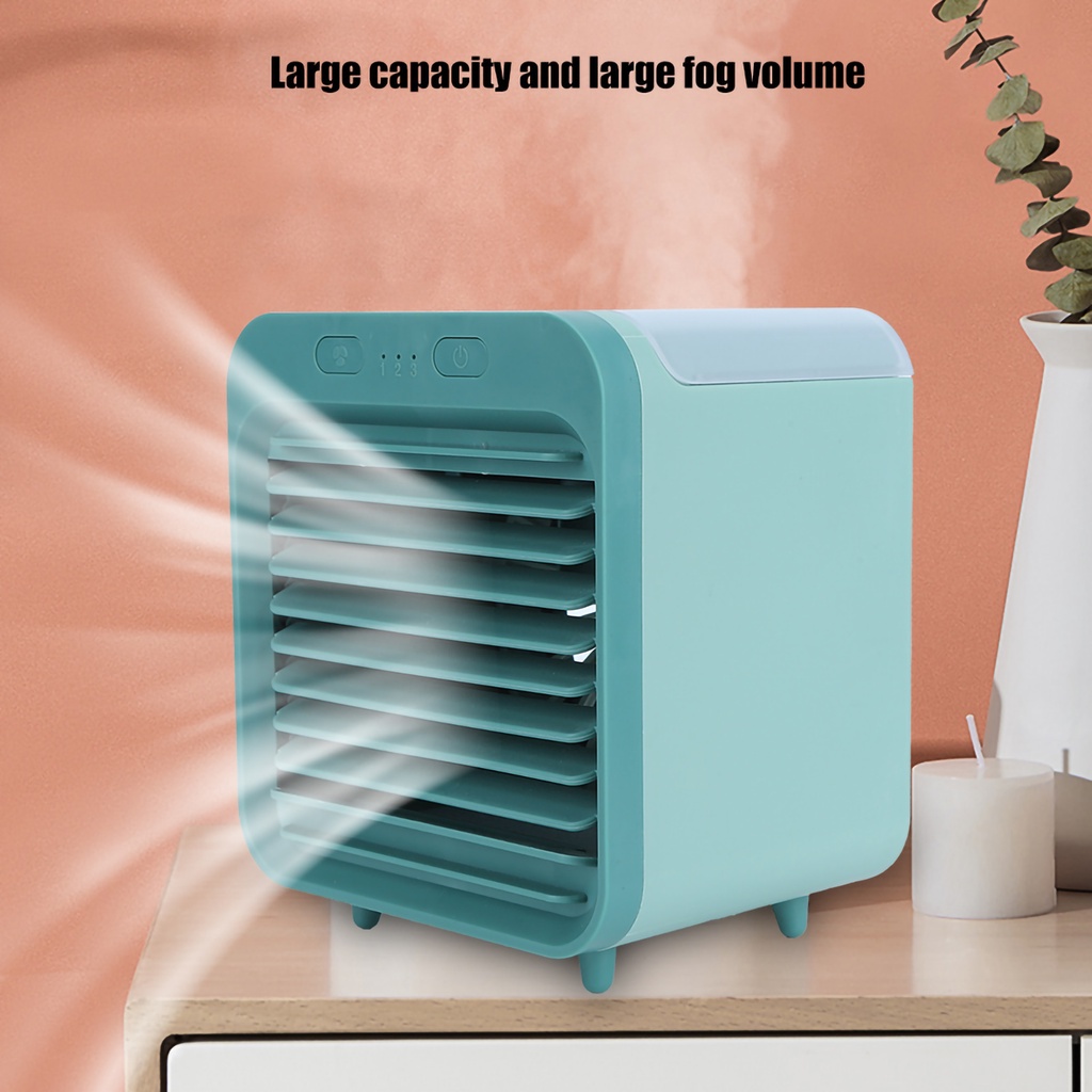 Quạt làm mát không khí nhỏ gọn cầm tay 200ml phun sương tạo ẩm bằng nước sạc USB vào mùa hè
