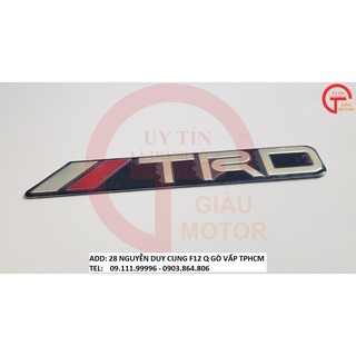 Tem nhôm logo trd tinh sào, dán xe