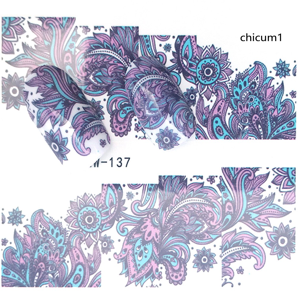 [Hàng mới về] Miếng dán trang trí móng tay họa tiết hoa sáng tạo