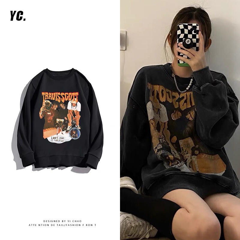 Áo Stweater Travisscott Loang In Họa Tiết Local Brand - Chất Cotton - Tay Dài Form Rộng - Nam Nữ Unisex | BigBuy360 - bigbuy360.vn