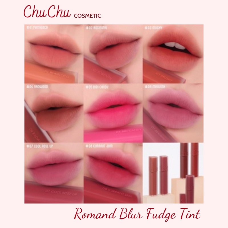 Son kem lì Romand Blur Fudge Tint Hàn Quốc 5g
