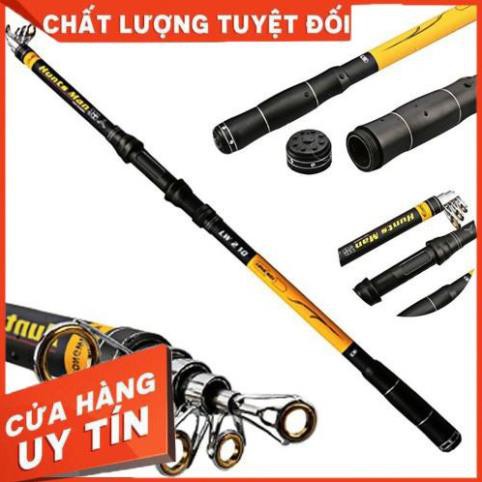 [ XẢ HÀNG ] BỘ CẦN CÂU MÁY HUNTS MAN MÁY CÂU CÁ kim loại QE [ Tặng full bộ phụ kiện câu cá ] - Bộ cần huntman máy QE